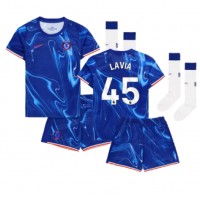 Chelsea Romeo Lavia #45 Heimtrikotsatz Kinder 2024-25 Kurzarm (+ Kurze Hosen)